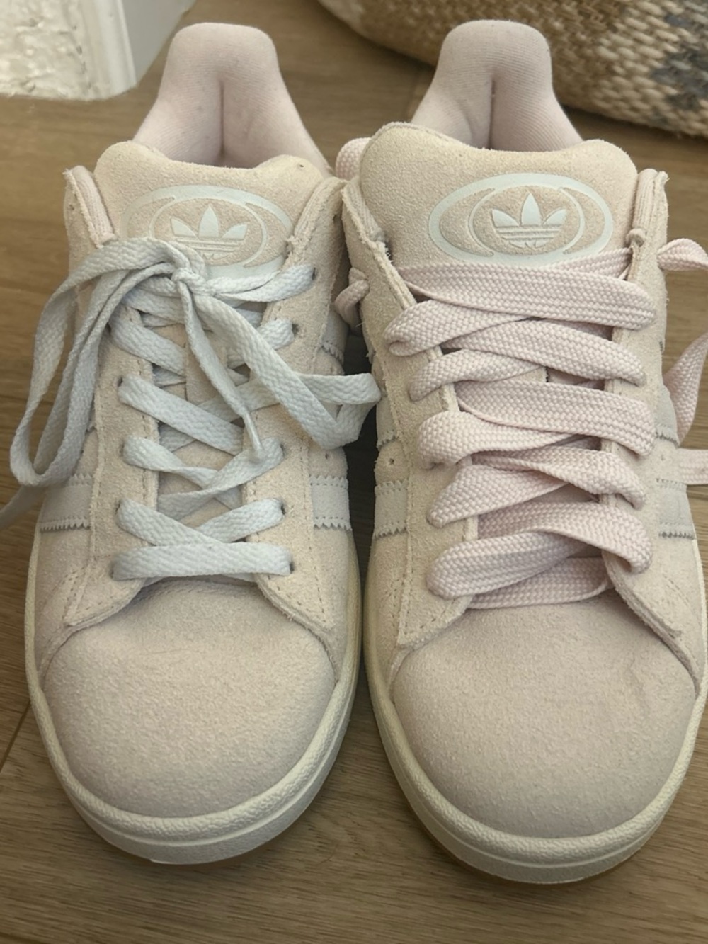 adidas Women's Pale Pink Suede Low-Top Sneakers